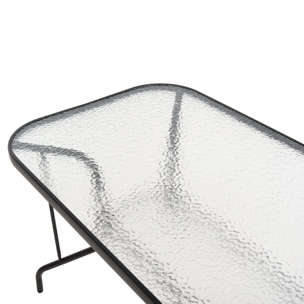 TISCH ADAM SCHWARZ METALLIC MIT GLASOBERFLÄCHE 120X70X70cm