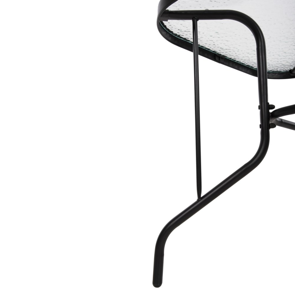 TISCH ADAM SCHWARZ METALLIC MIT GLASOBERFLÄCHE 120X70X70cm
