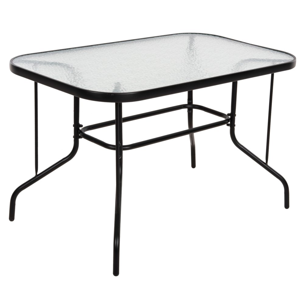 TISCH ADAM SCHWARZ METALLIC MIT GLASOBERFLÄCHE 120X70X70cm
