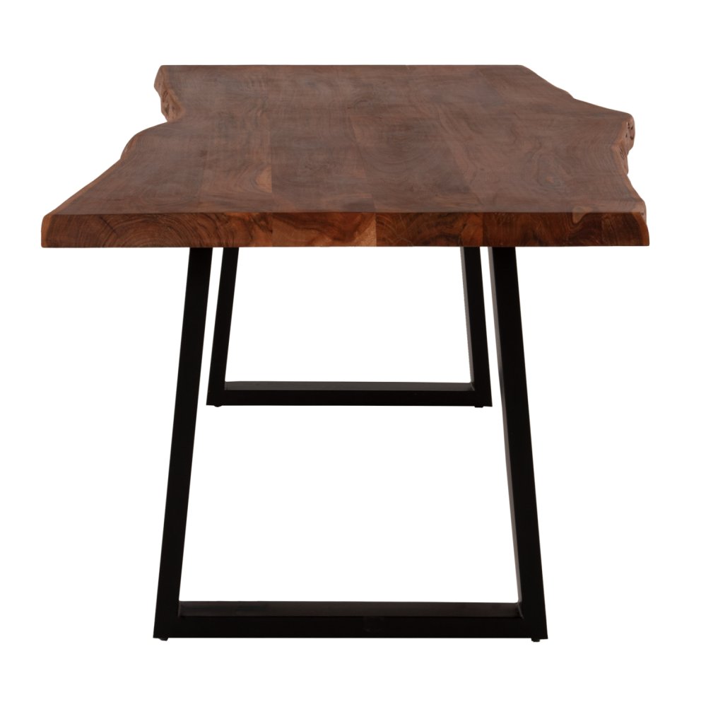ESSTISCH MONTANA MASSIVES AKAZIENHOLZ IN WALNUSSFARBE - TISCHPLATTENSTÄRKE 5,5 cm - 200 x 95 x 81 Hcm