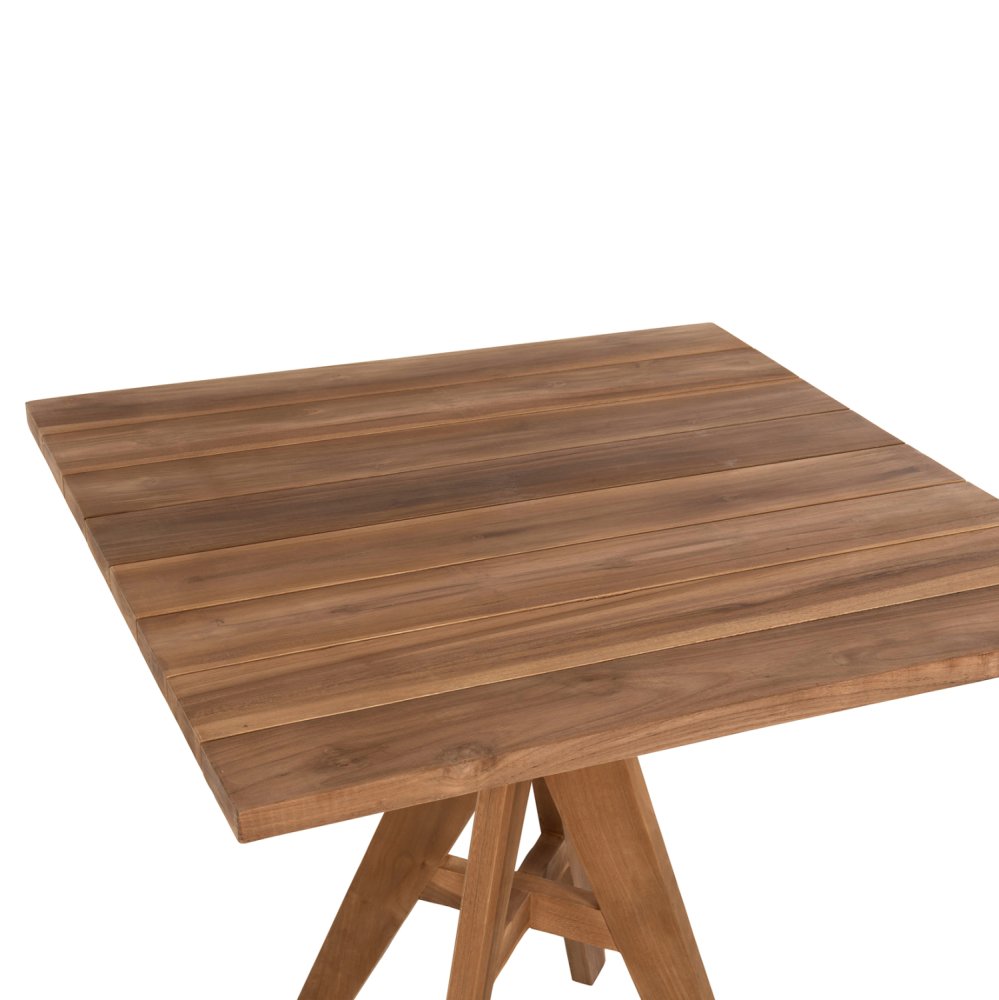 OUTDOOR-ESSTISCH LEO QUADRATISCHES TEAKHOLZ 80x80x75 cm