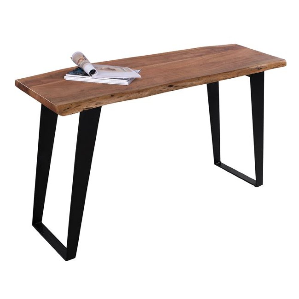 Tisch Alicia aus massivem Akazienholz 130x47x77,5 cm | Baumstamm Möbel