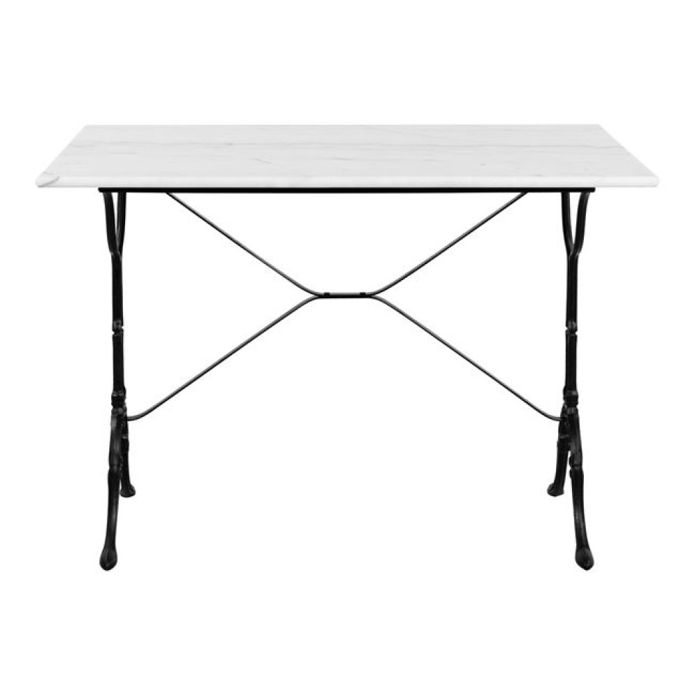 Komplett-Tisch aus Gusseisen mit Marmoroberfläche 100x60x72 cm