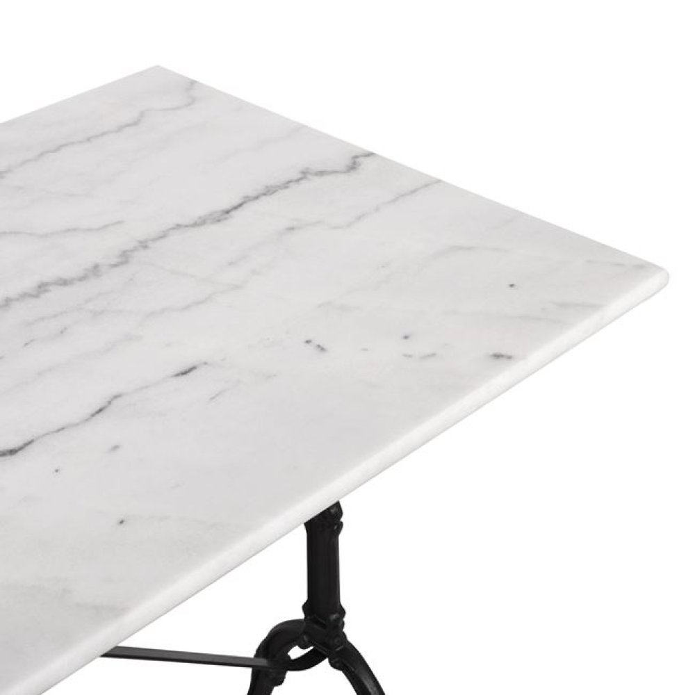 Komplett-Tisch aus Gusseisen mit Marmoroberfläche 100x60x72 cm
