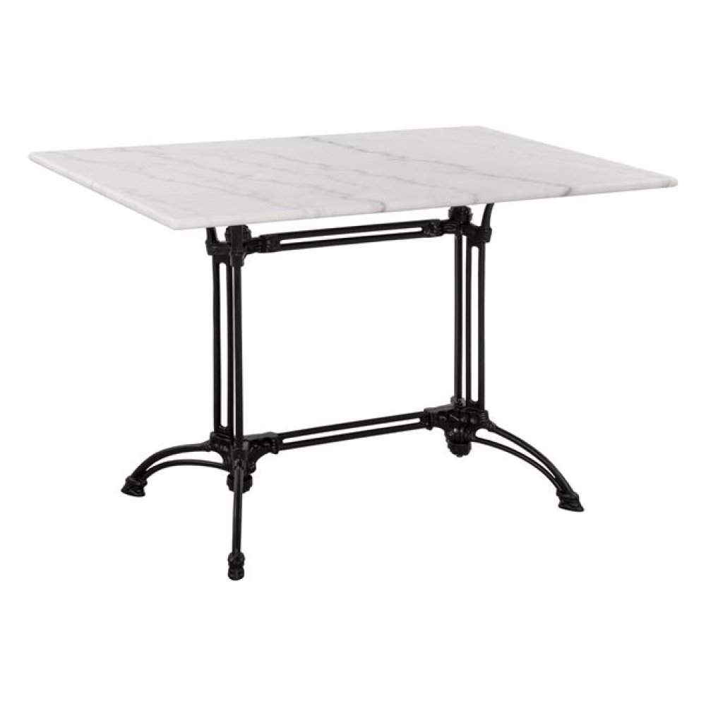 Komplett-Tisch aus Gusseisen mit Marmoroberfläche 110x70xH72,5 cm