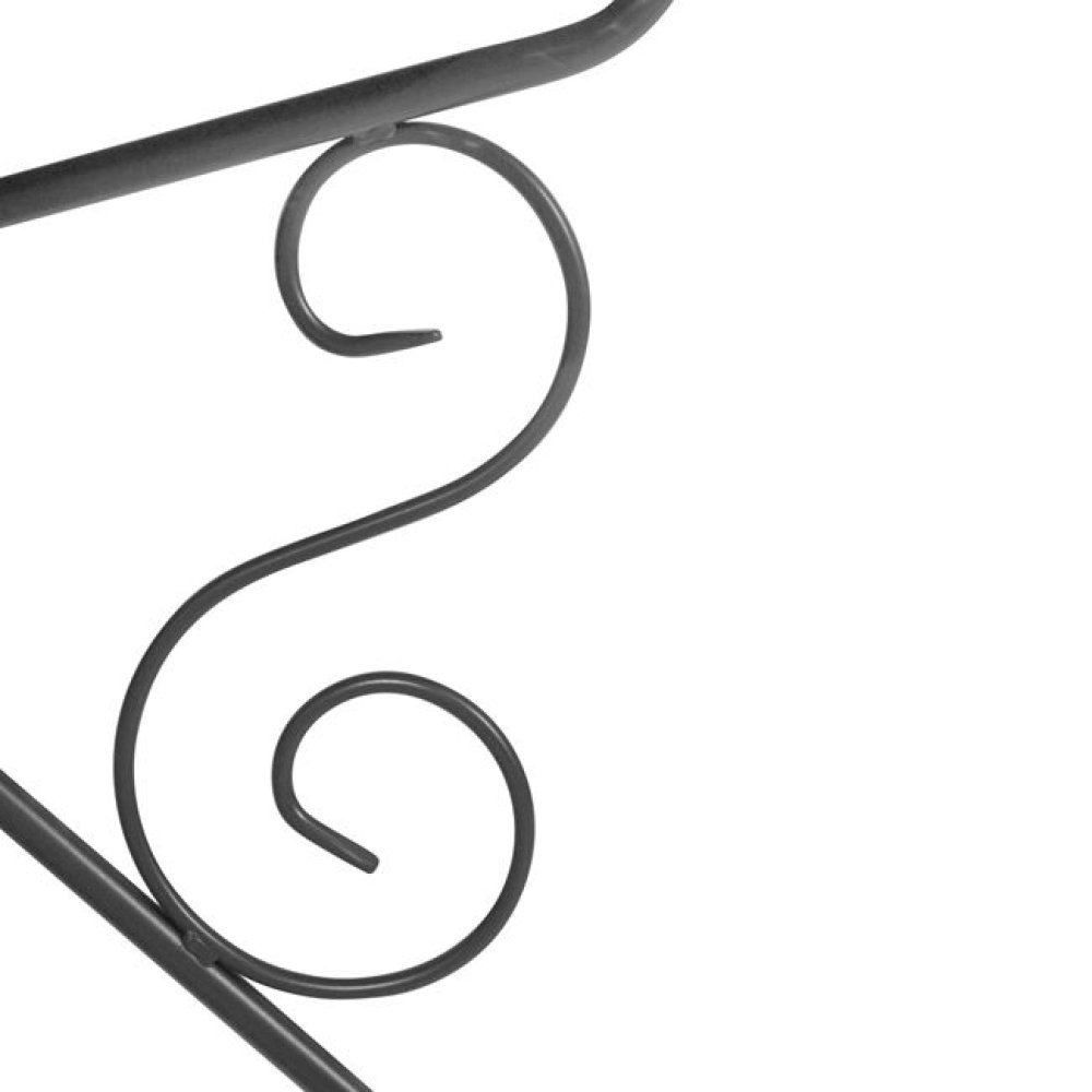 Outdoor-Tisch aus Metall mit Verzierung in Anthrazit
