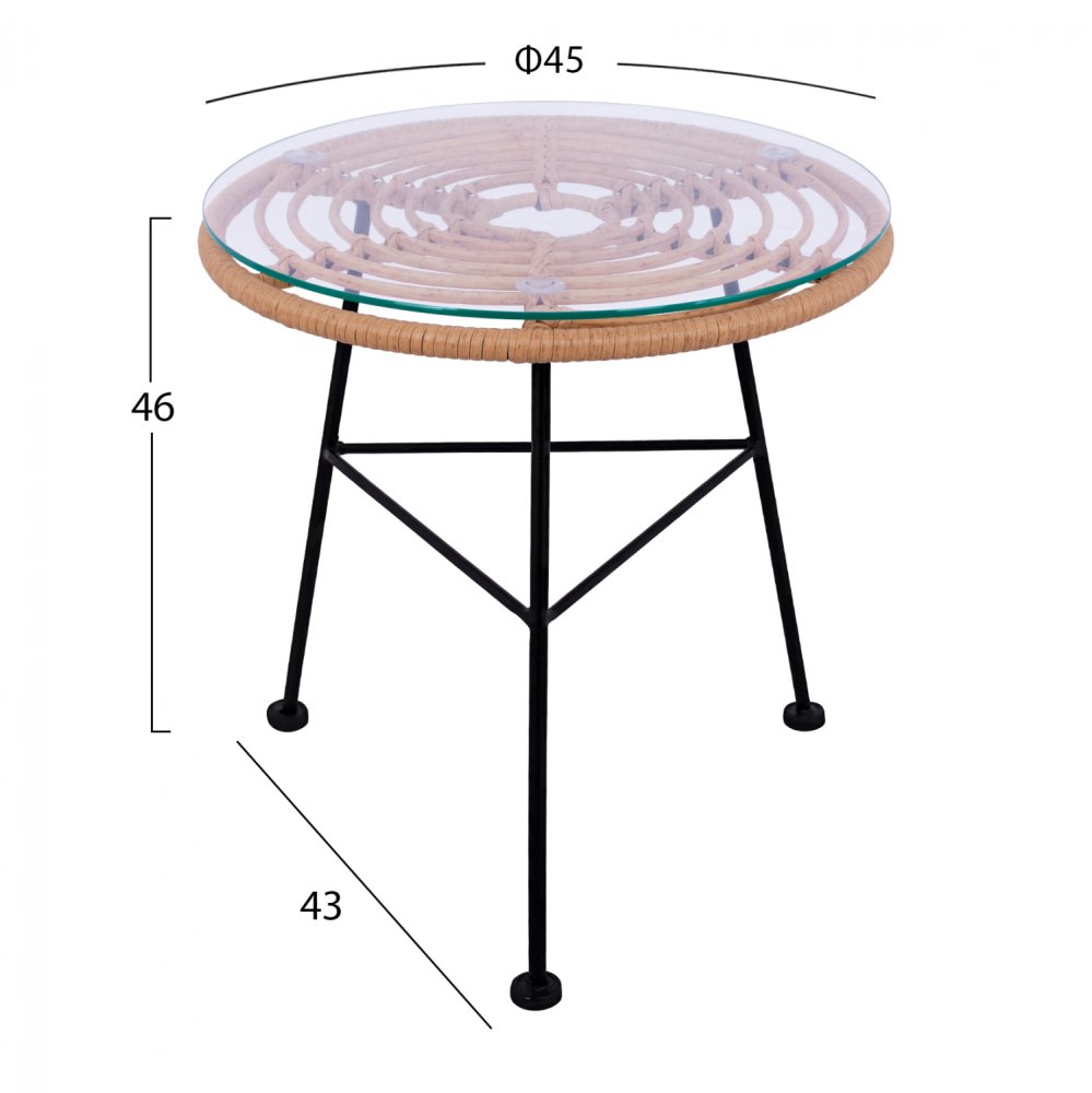 Moderner Tisch „Allegra I“ in Beige Schwarz