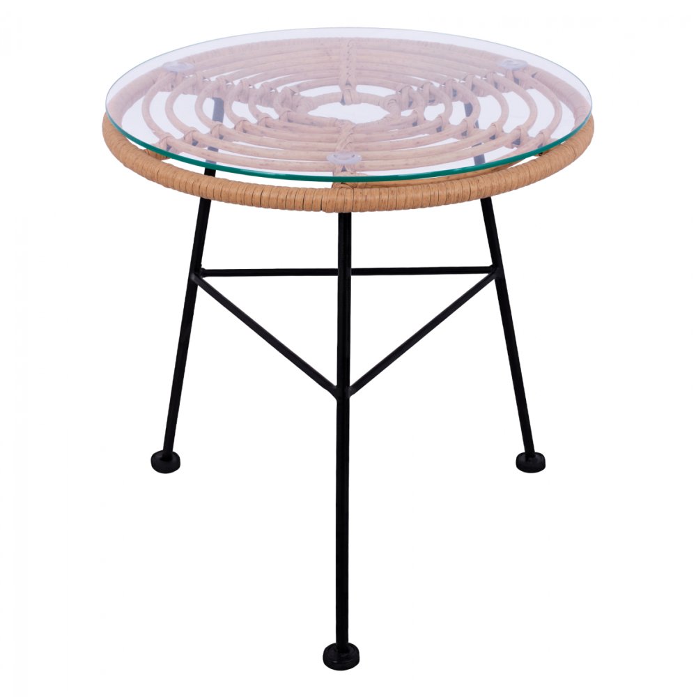 Moderner Tisch „Allegra I“ in Beige Schwarz