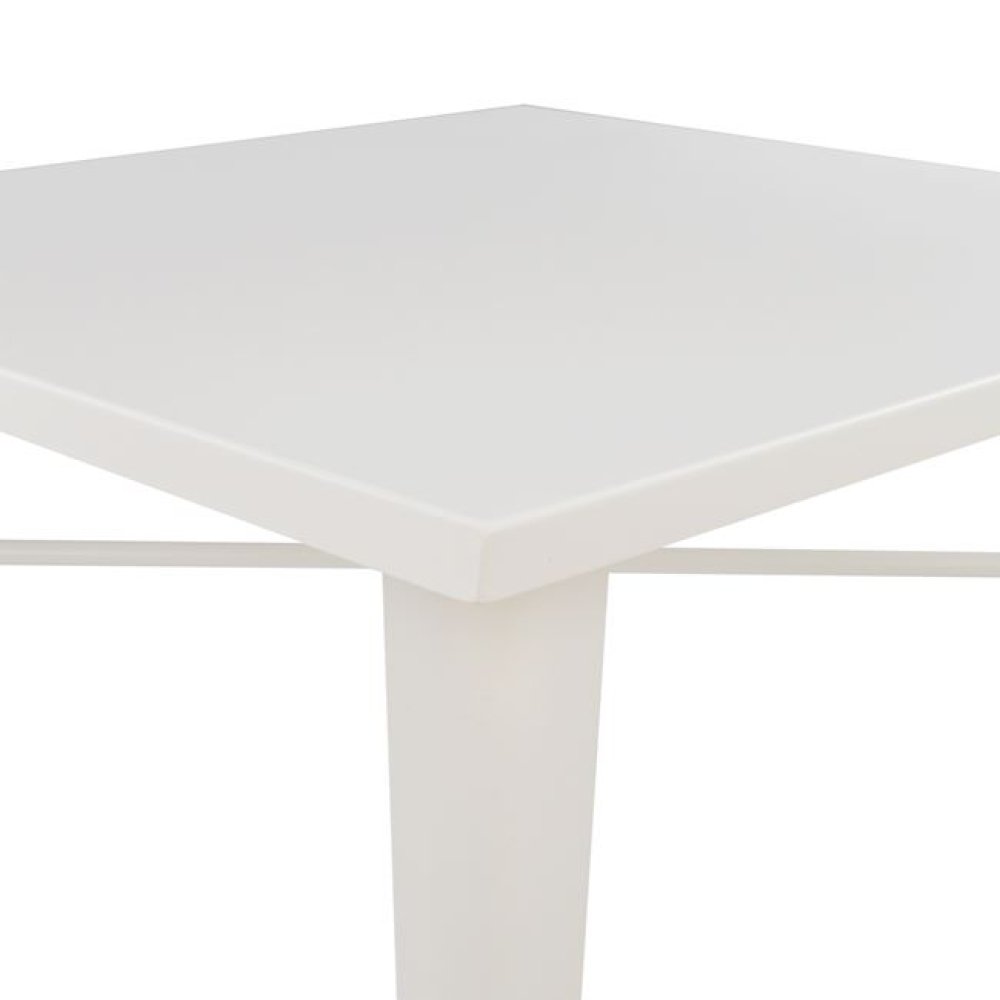 Metallic table in milk white color 80x80x76cm