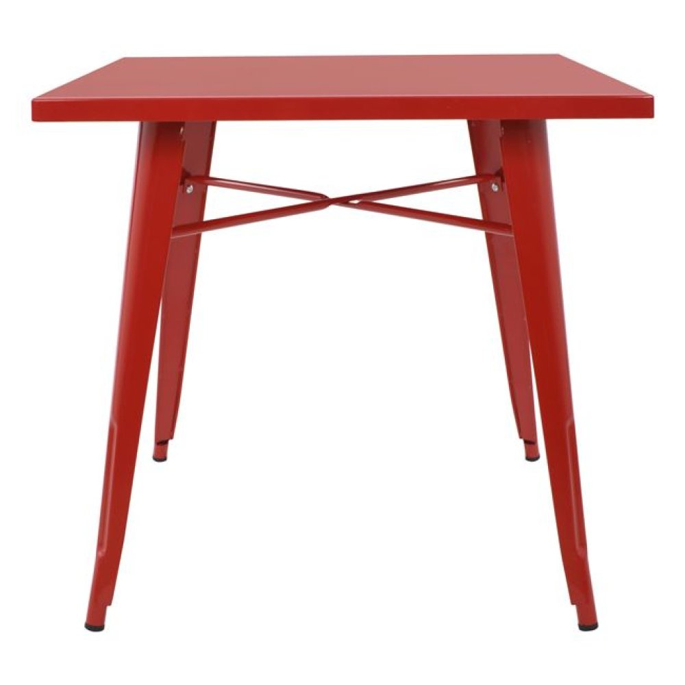 Metalltisch in der Farbe Rot 80x80x76 cm