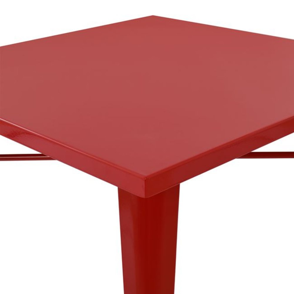 Metalltisch in der Farbe Rot 80x80x76 cm
