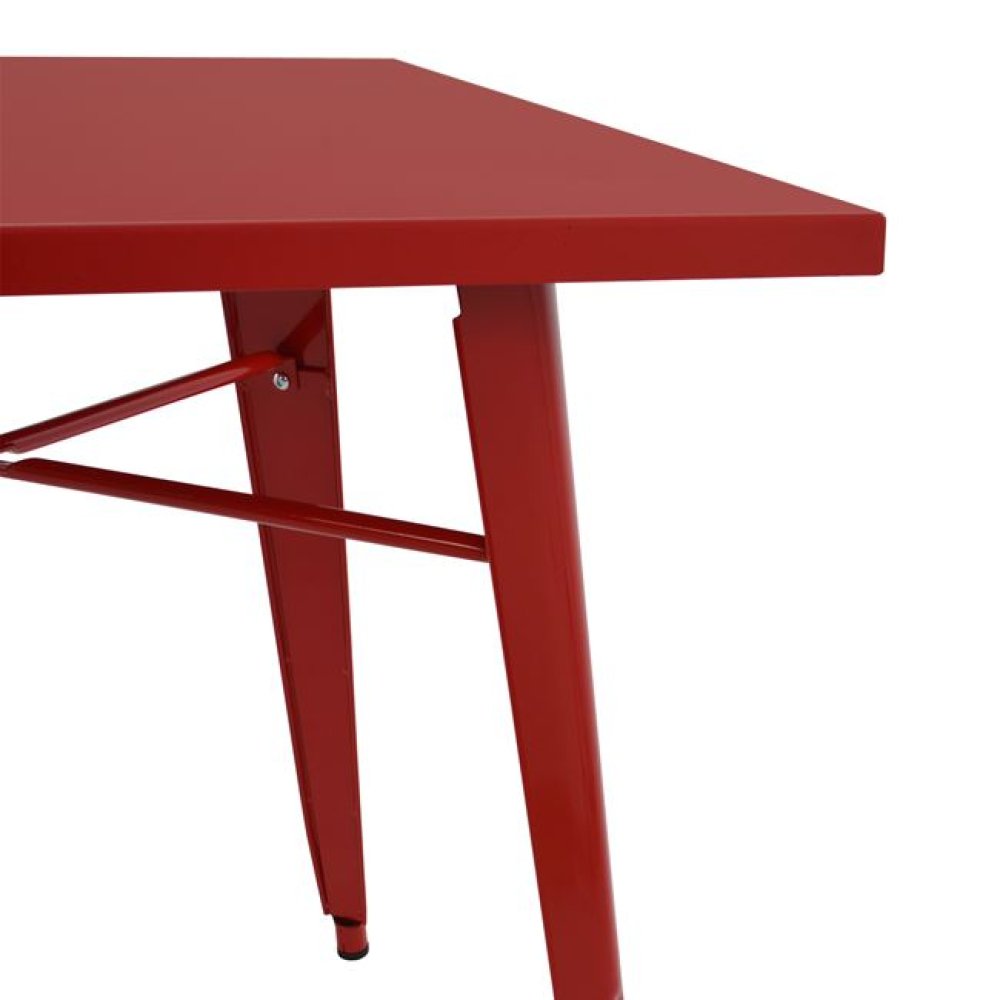 Metalltisch in der Farbe Rot 80x80x76 cm