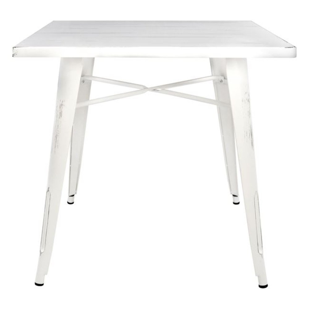 Metal table in the color white patina 80x80x76 cm