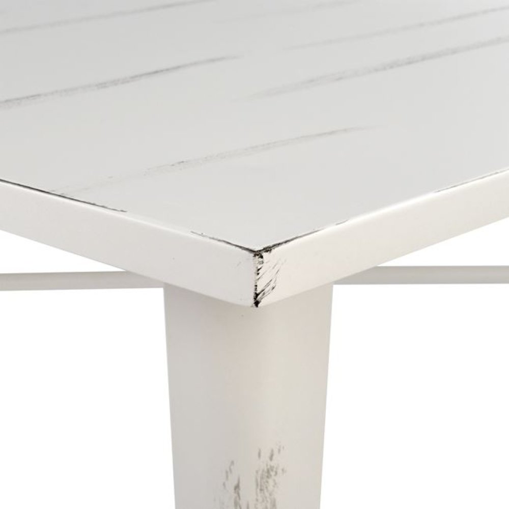 Metal table in the color white patina 80x80x76 cm