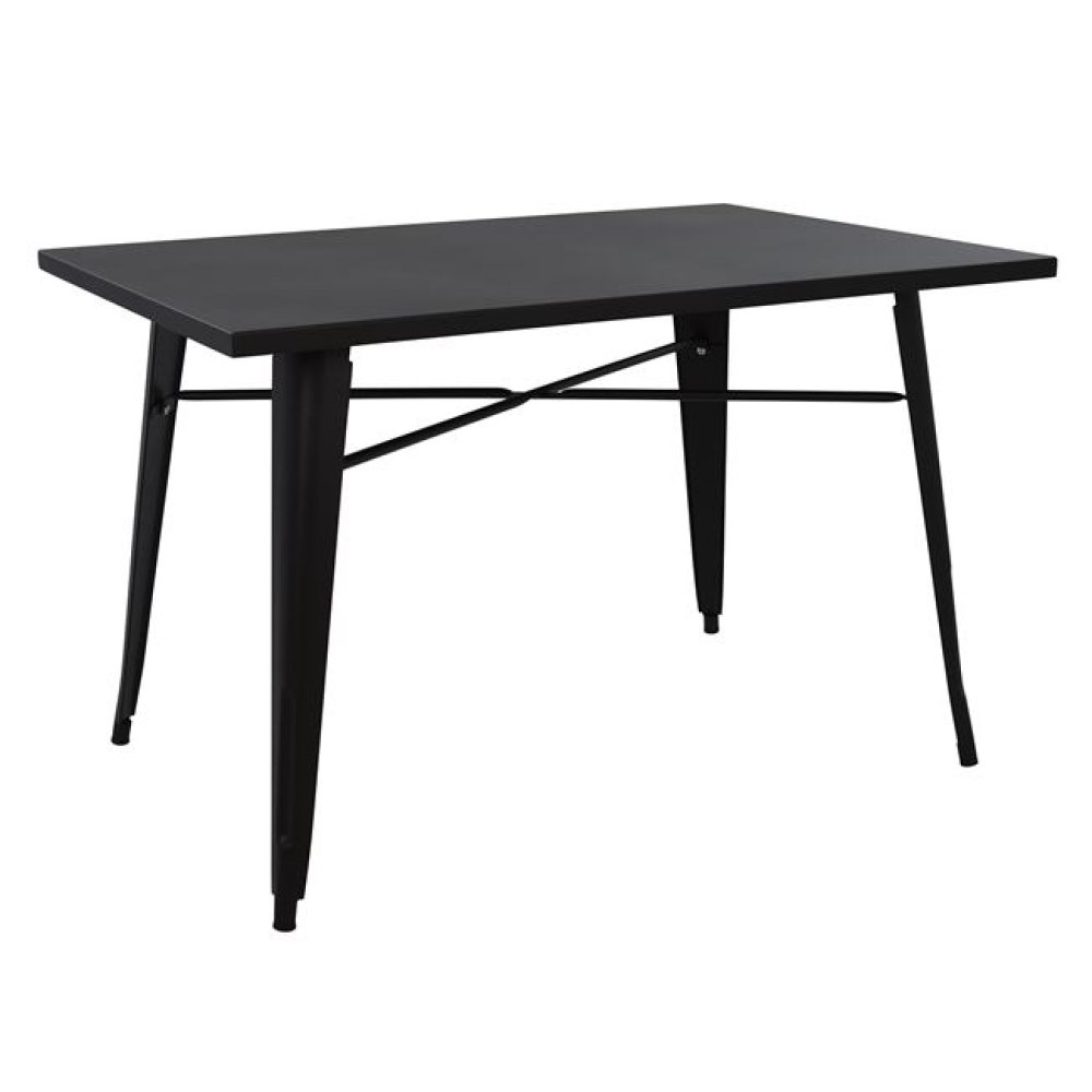 Metal table in matt black color 120x80x76 cm