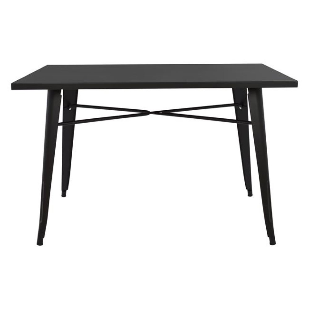 Metal table in matt black color 120x80x76 cm