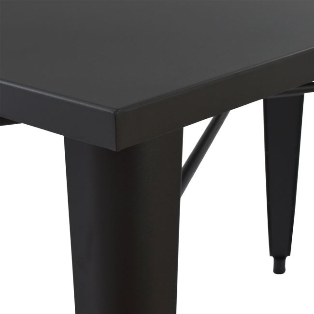 Metal table in matt black color 120x80x76 cm