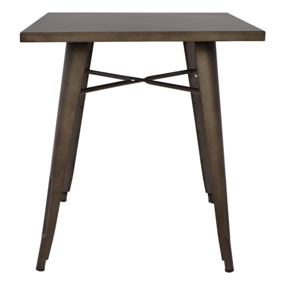 Metallic table in rusty color 70x70x76cm