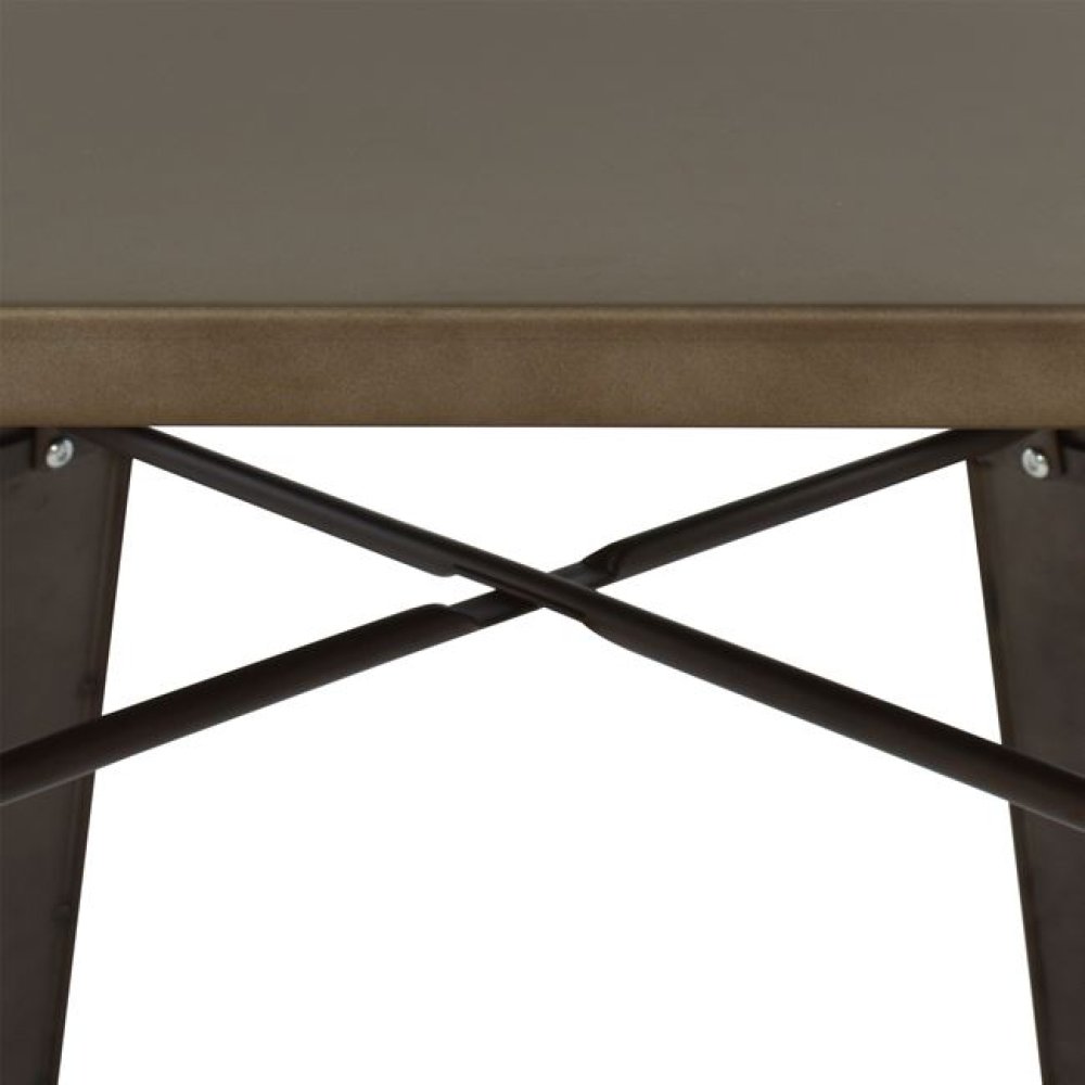 Metallic table in rusty color 70x70x76cm