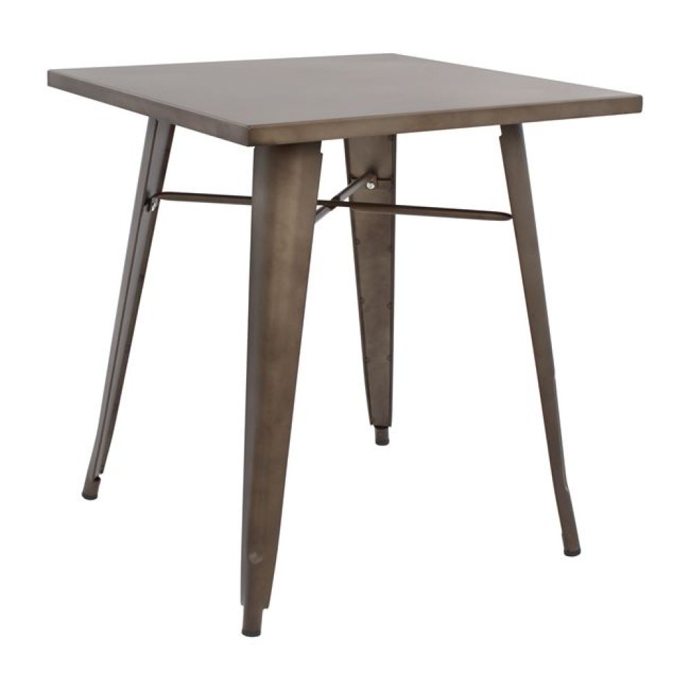 Metallic table in rusty color 70x70x76cm