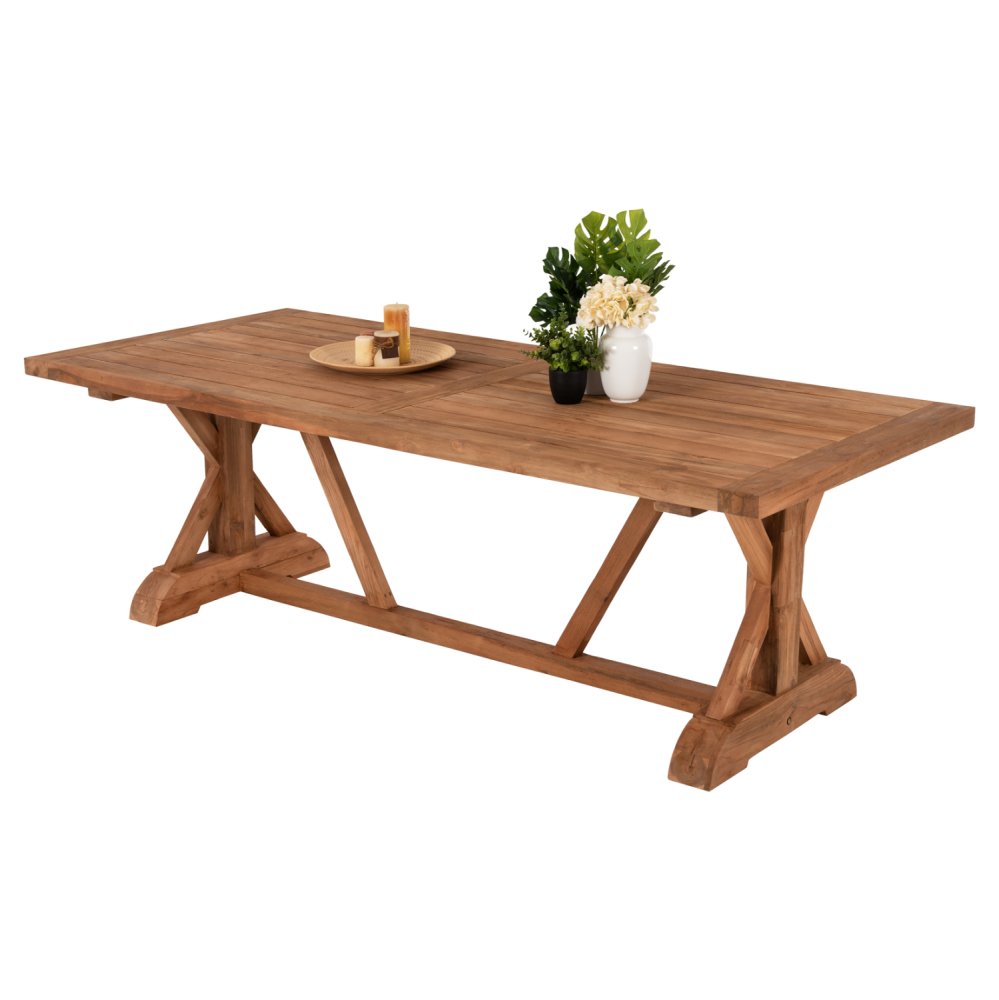 ESSTISCH KRONOS RECYCELTES TEAKHOLZ IN NATURAL 240x100x75 cm