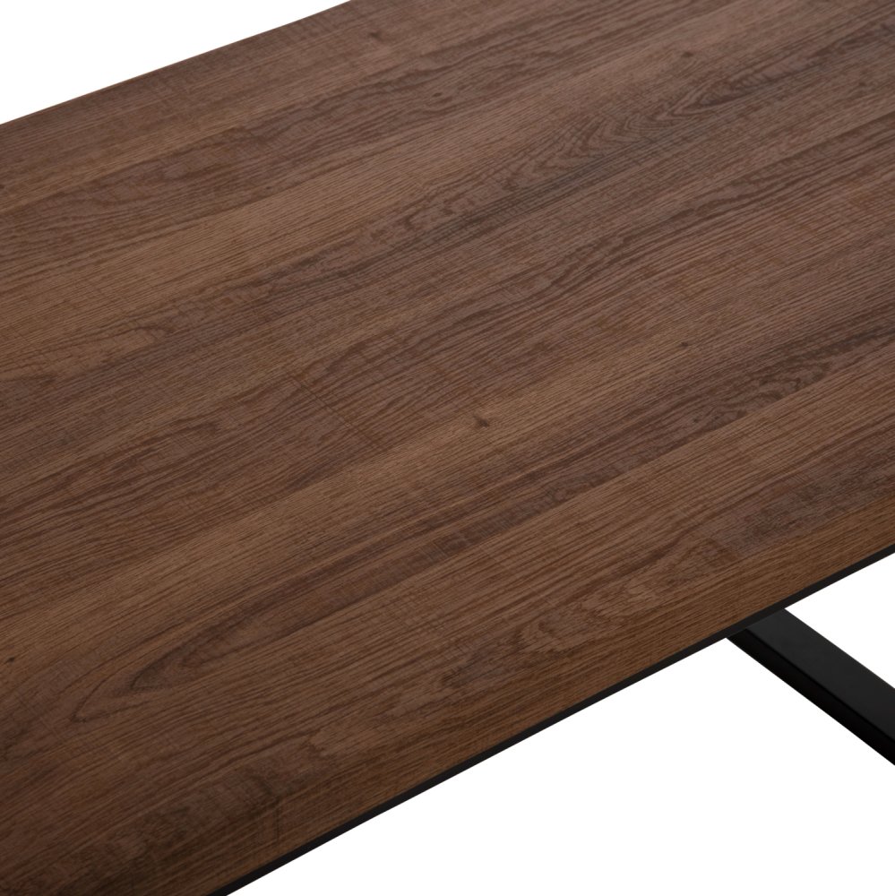 COFFEE TABLE MDF IN WALNUT TABLETOP-BLACK METAL BASE 120x60X46Hcm