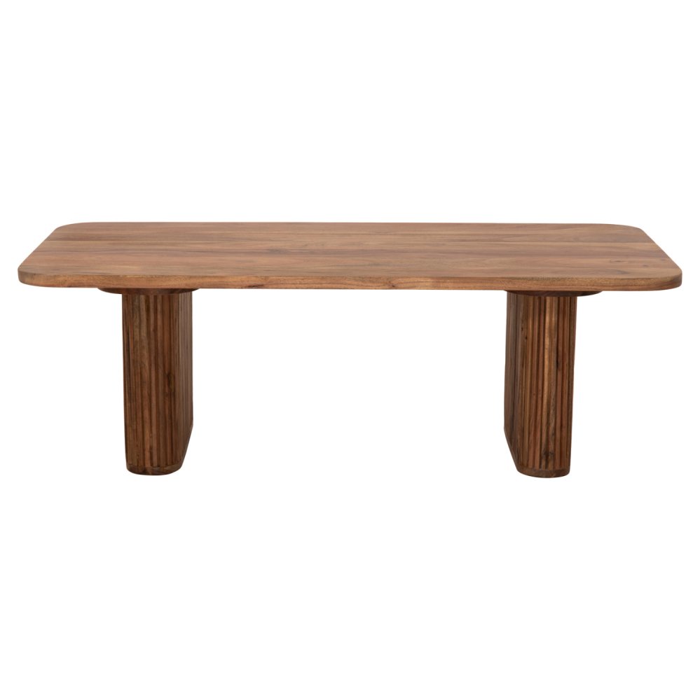 COUCHTISCH MASSIVES AKAZIENHOLZ IN NATÜRLICHER FARBE 120x60x40Hcm