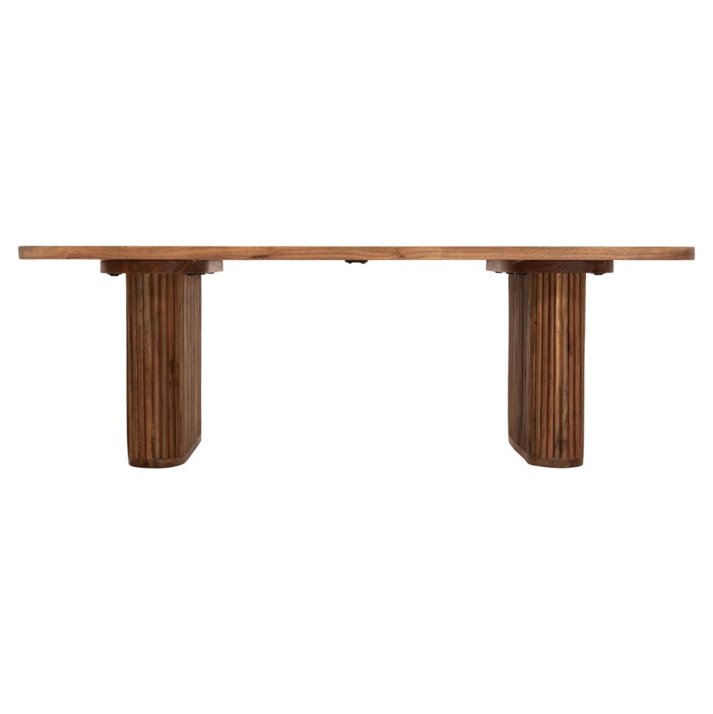 COUCHTISCH MASSIVES AKAZIENHOLZ IN NATÜRLICHER FARBE 120x60x40Hcm