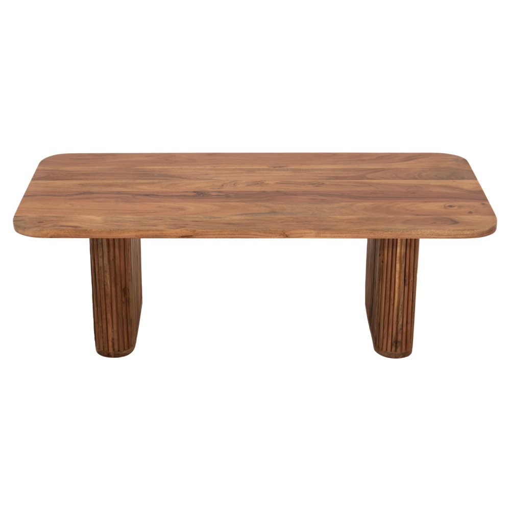 COUCHTISCH MASSIVES AKAZIENHOLZ IN NATÜRLICHER FARBE 120x60x40Hcm