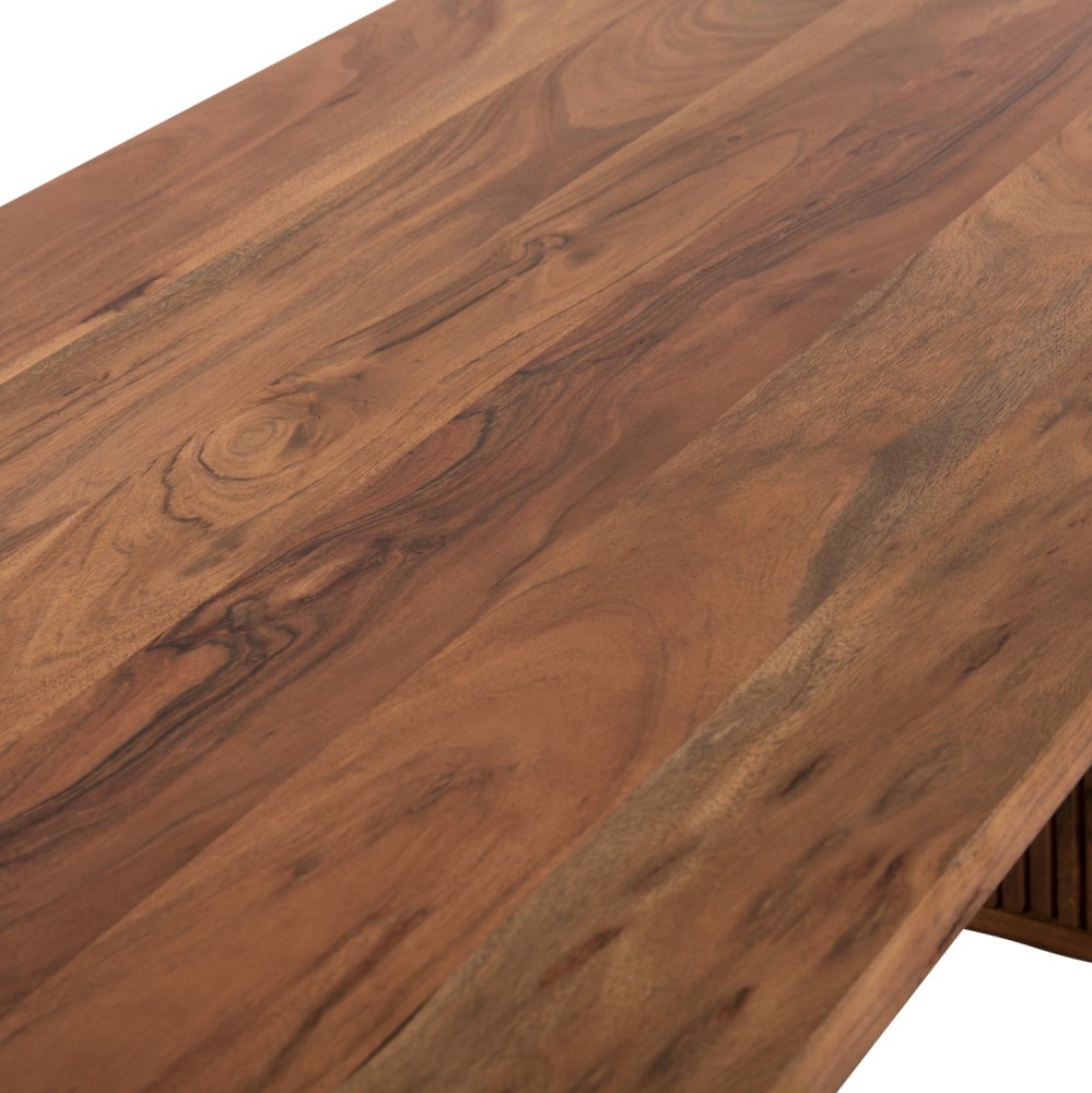 COUCHTISCH MASSIVES AKAZIENHOLZ IN NATÜRLICHER FARBE 120x60x40Hcm