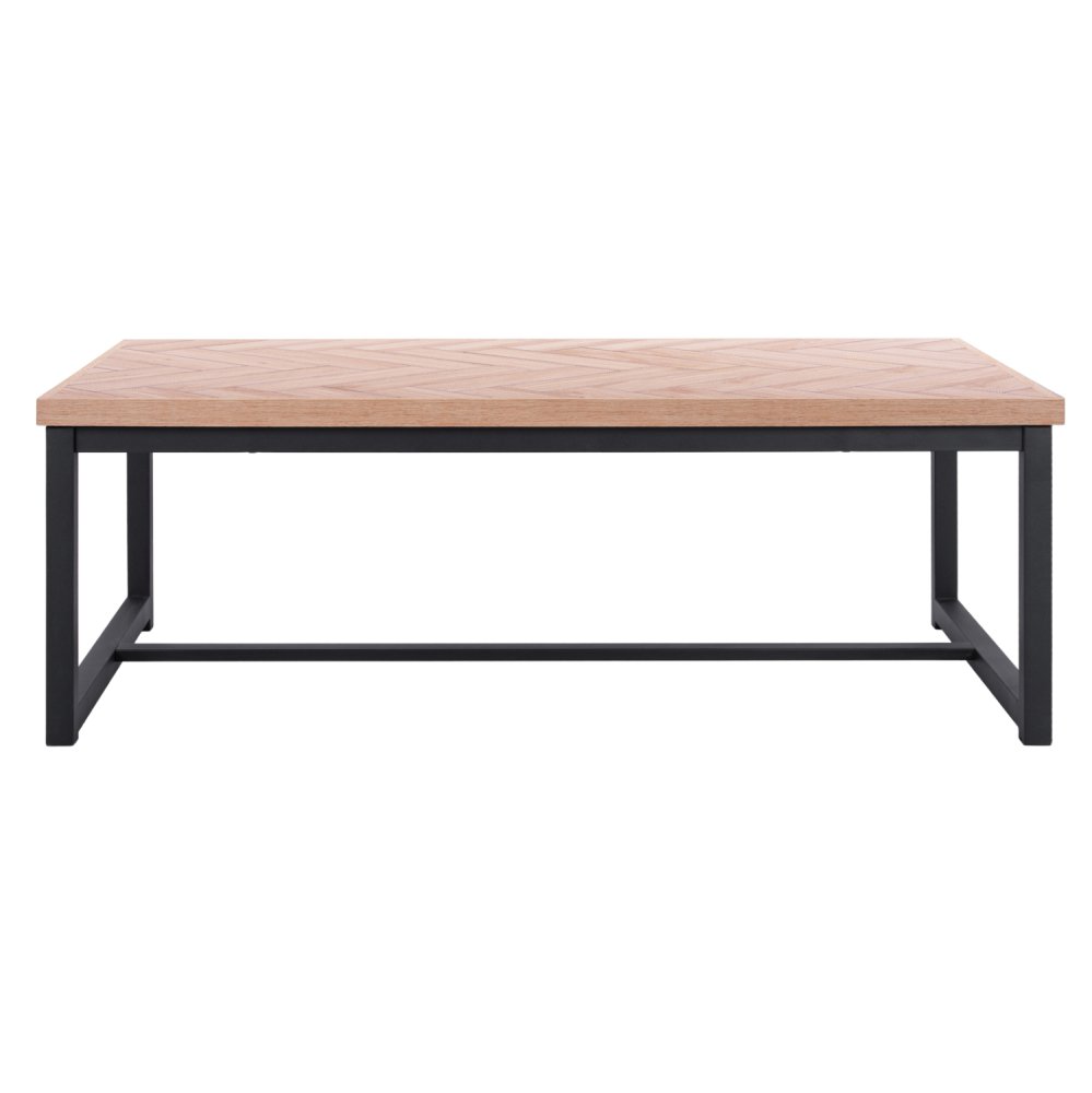 Couchtisch "Chanelle" in natürlicher Farbe mit schwarzen Füßen 110x59x38 cm