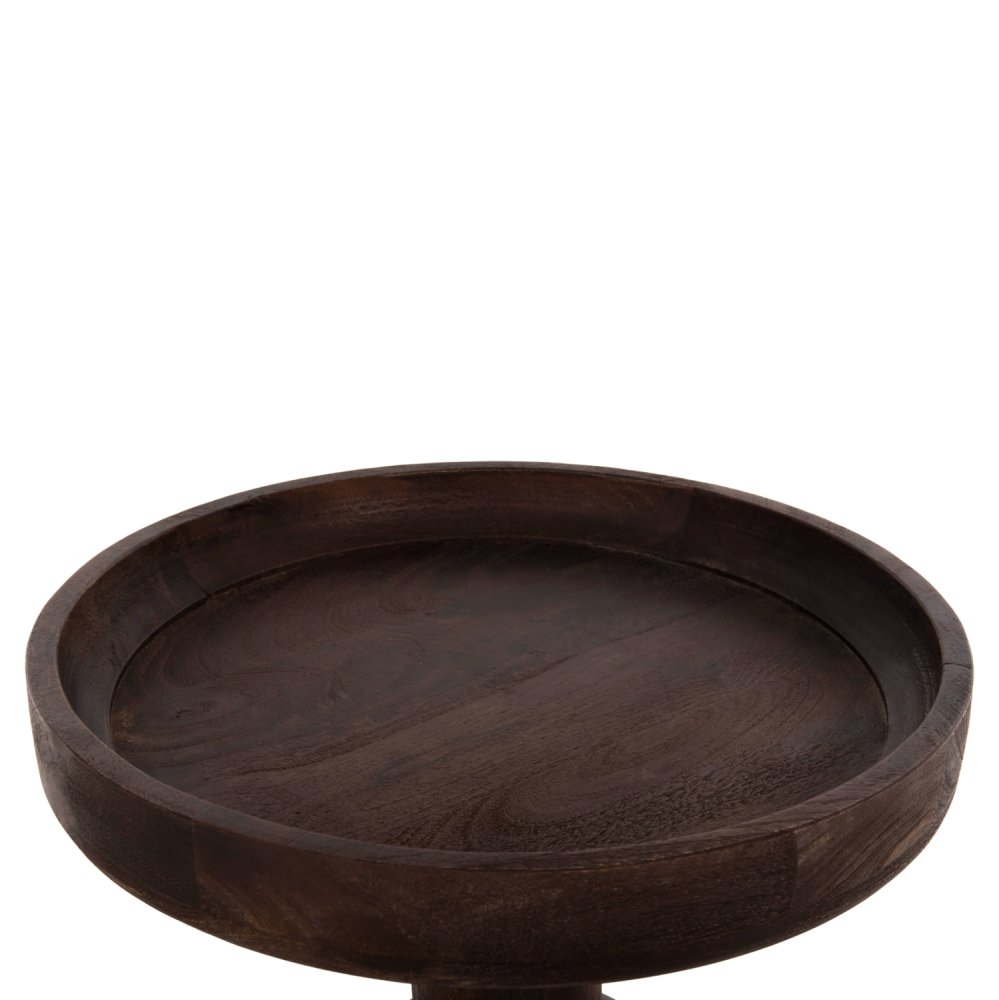 COUCHTISCH RUND MASSIVES MANGOHOLZ IN DUNKELBRAUN Φ45x47Hcm
