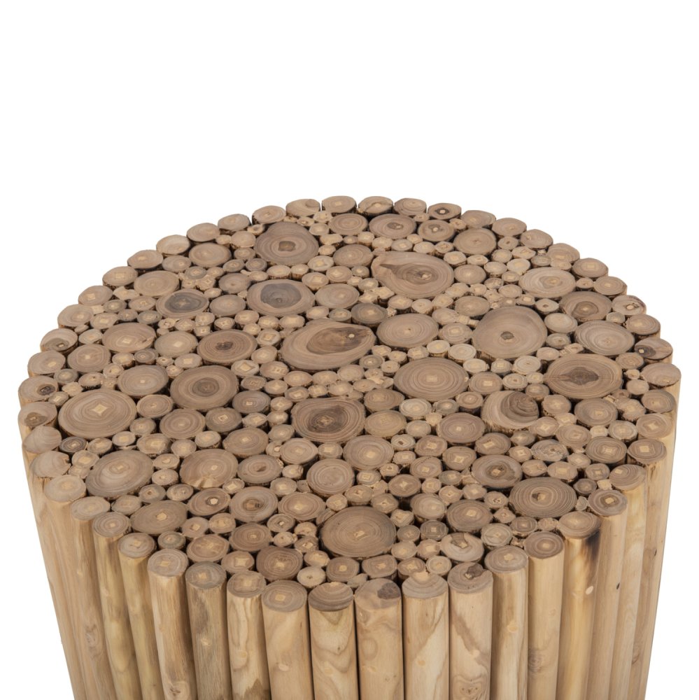 COFFEE TABLE ROUND TEAK BRANCHES- NATURAL Φ60,5x46Hcm