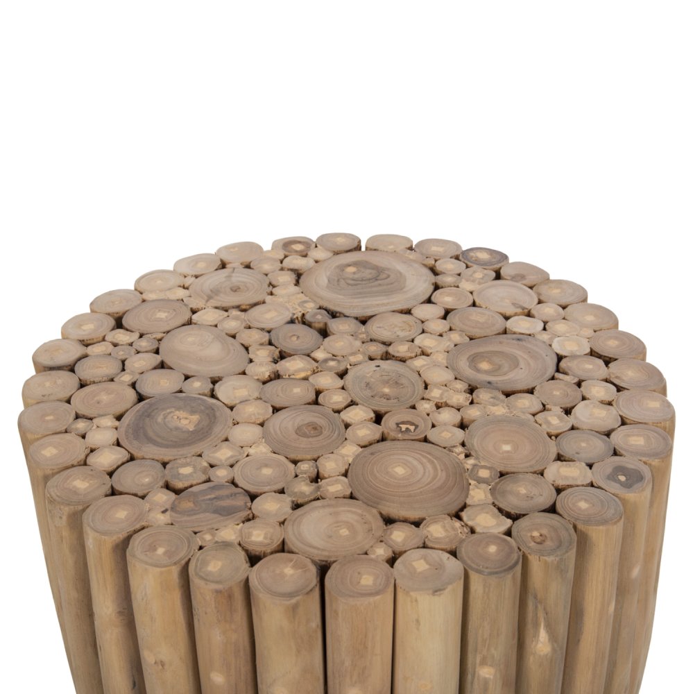 COUCHTISCH RUND TEAKZWEIGE – NATURAL Φ39x40,5Hcm