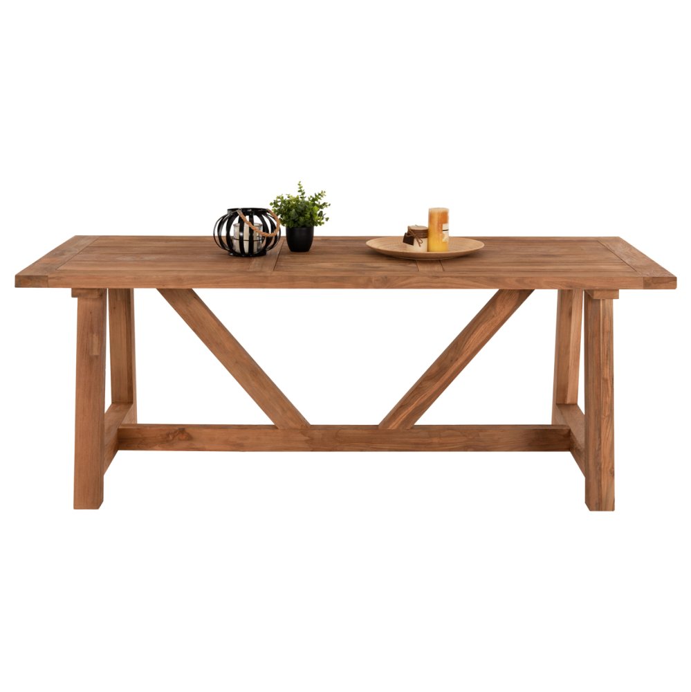 ESSTISCH RECYCELTES TEAKHOLZ IN NATÜRLICHER FARBE 200x100x75Hcm