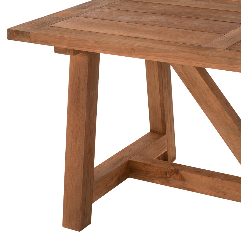 ESSTISCH RECYCELTES TEAKHOLZ IN NATÜRLICHER FARBE 200x100x75Hcm