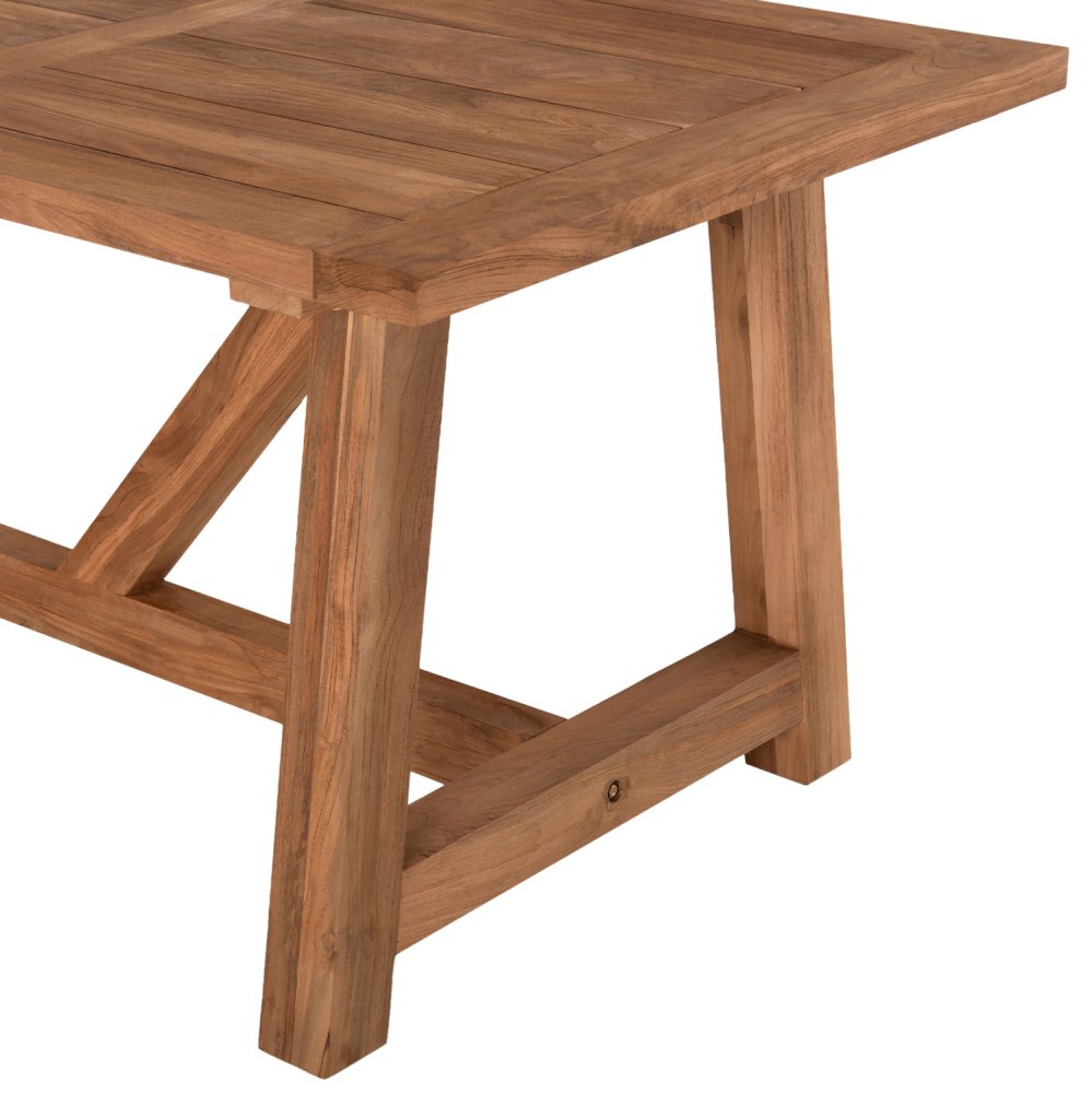 ESSTISCH RECYCELTES TEAKHOLZ IN NATÜRLICHER FARBE 200x100x75Hcm