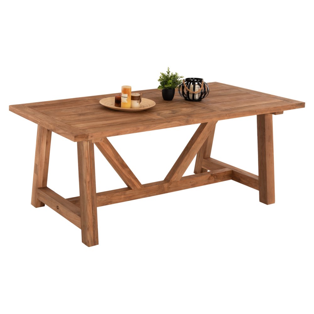 ESSTISCH RECYCELTES TEAKHOLZ IN NATÜRLICHER FARBE 200x100x75Hcm