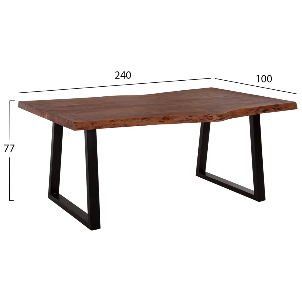 ESSTISCH MONTANA MASSIVES AKAZIENHOLZ 240x100x77Quadratmeter 5,5 cm OBERFLÄCHENDICKE