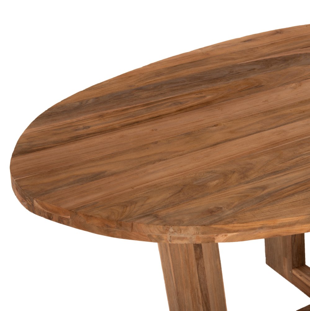 Esstisch in ovaler Form aus recyceltem Teakholz, 209 x 109 x 80 cm