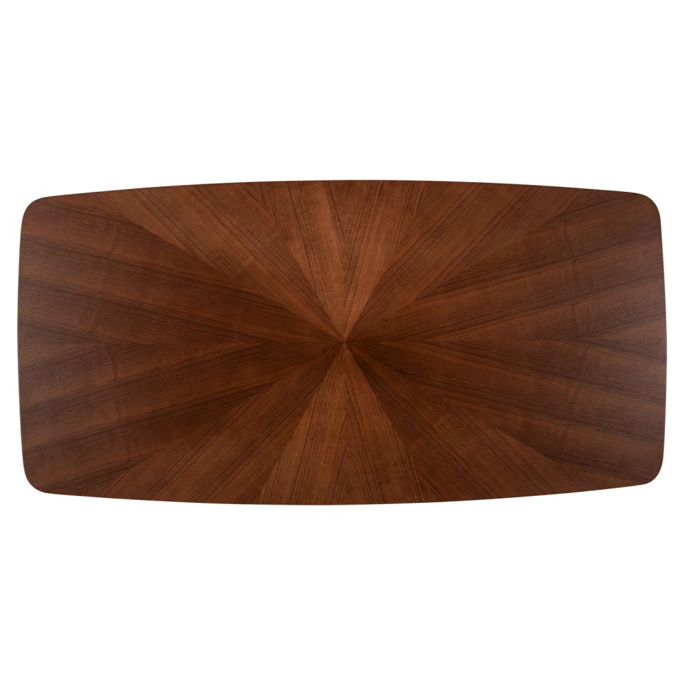 DINING TABLE RECTANGULAR MDF WITH WALNUT SUNBURST VENEER 180x90x76Hcm