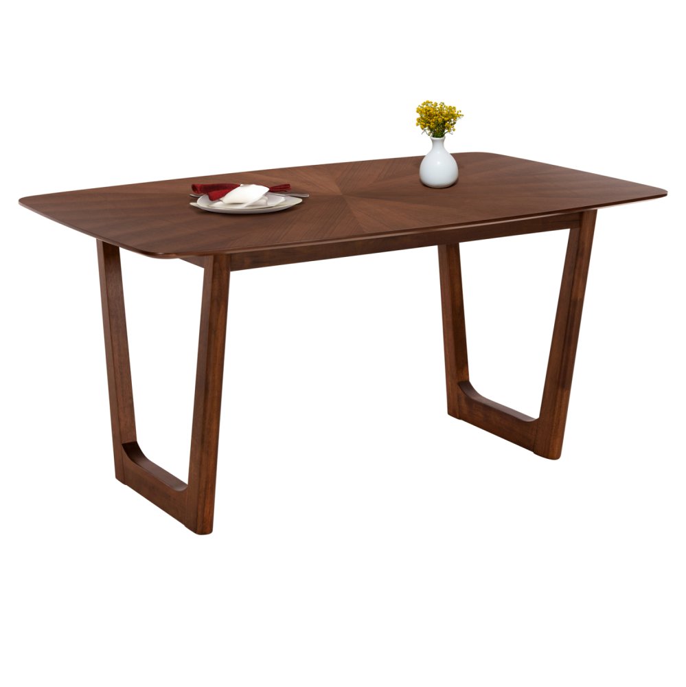 DINING TABLE RECTANGULAR MDF WITH WALNUT SUNBURST VENEER 180x90x76Hcm
