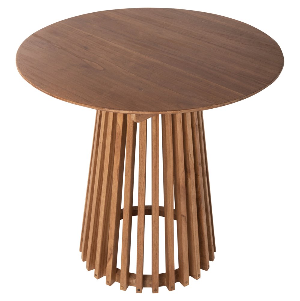 ESSTISCH RUND MASSIVES MINDIHOLZ IN NATÜRLICHER FARBE Φ80X75Hcm