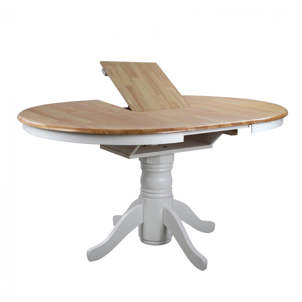 Country Style Holztisch Weiß 106(+40) x 78 cm