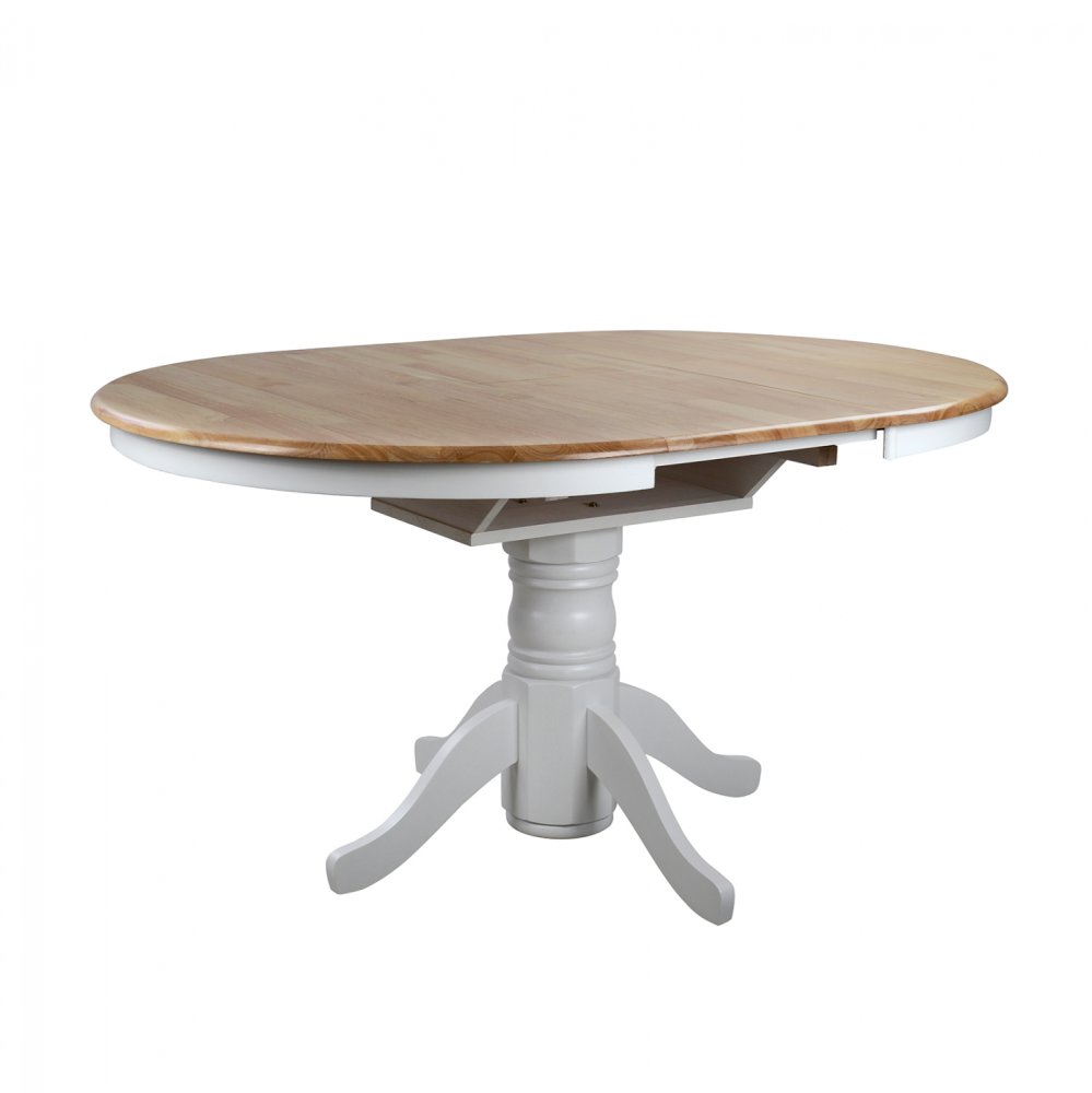 Country Style Holztisch Weiß 106(+40) x 78 cm