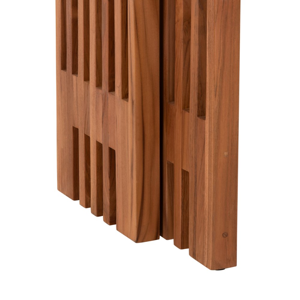 COUCHTISCHE 2-TEILIGES SET MASSIVES TEAKHOLZ IN NATURAL 110x30x46Hcm