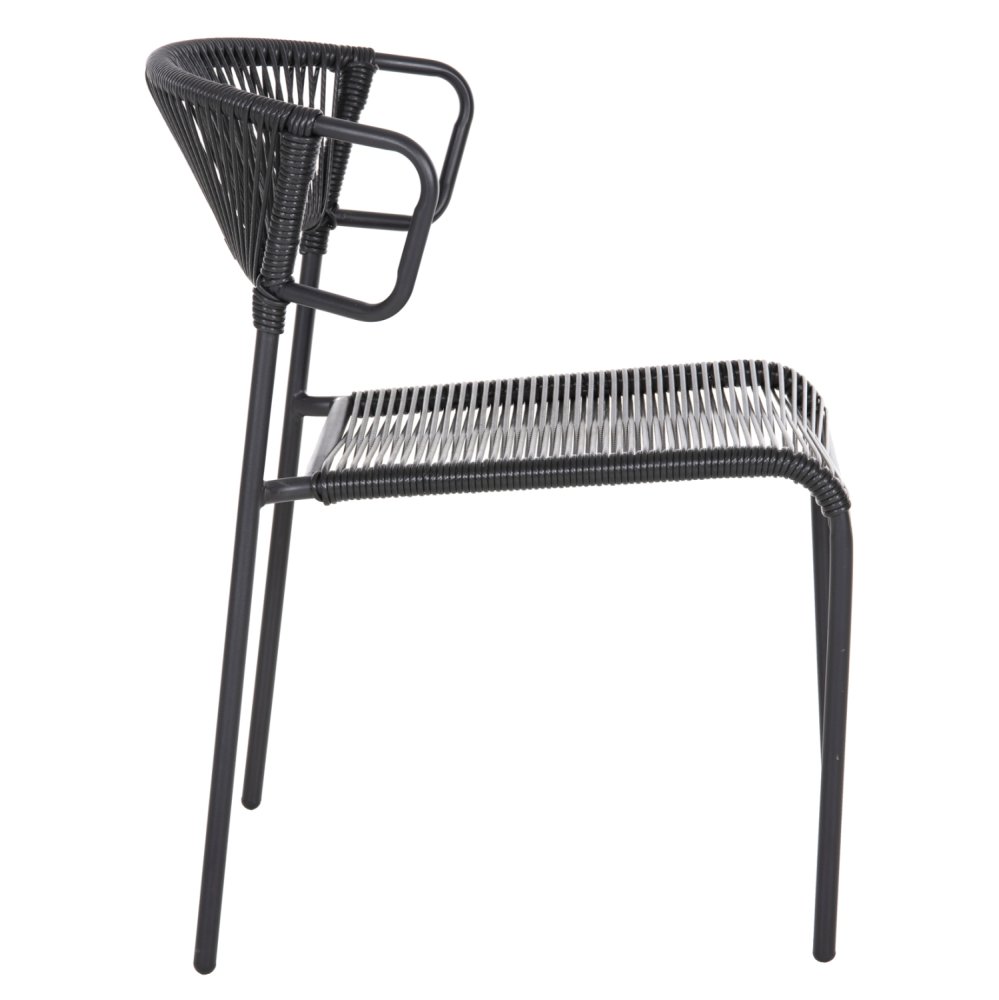 ΚΑΡΕΚΛΑ ΜΕΤΑΛΛO KAI ΣΥΝΘΕΤΙΚΟ RATTAN ΣΕ ΜΑΥΡΟ 54x62x80Υεκ