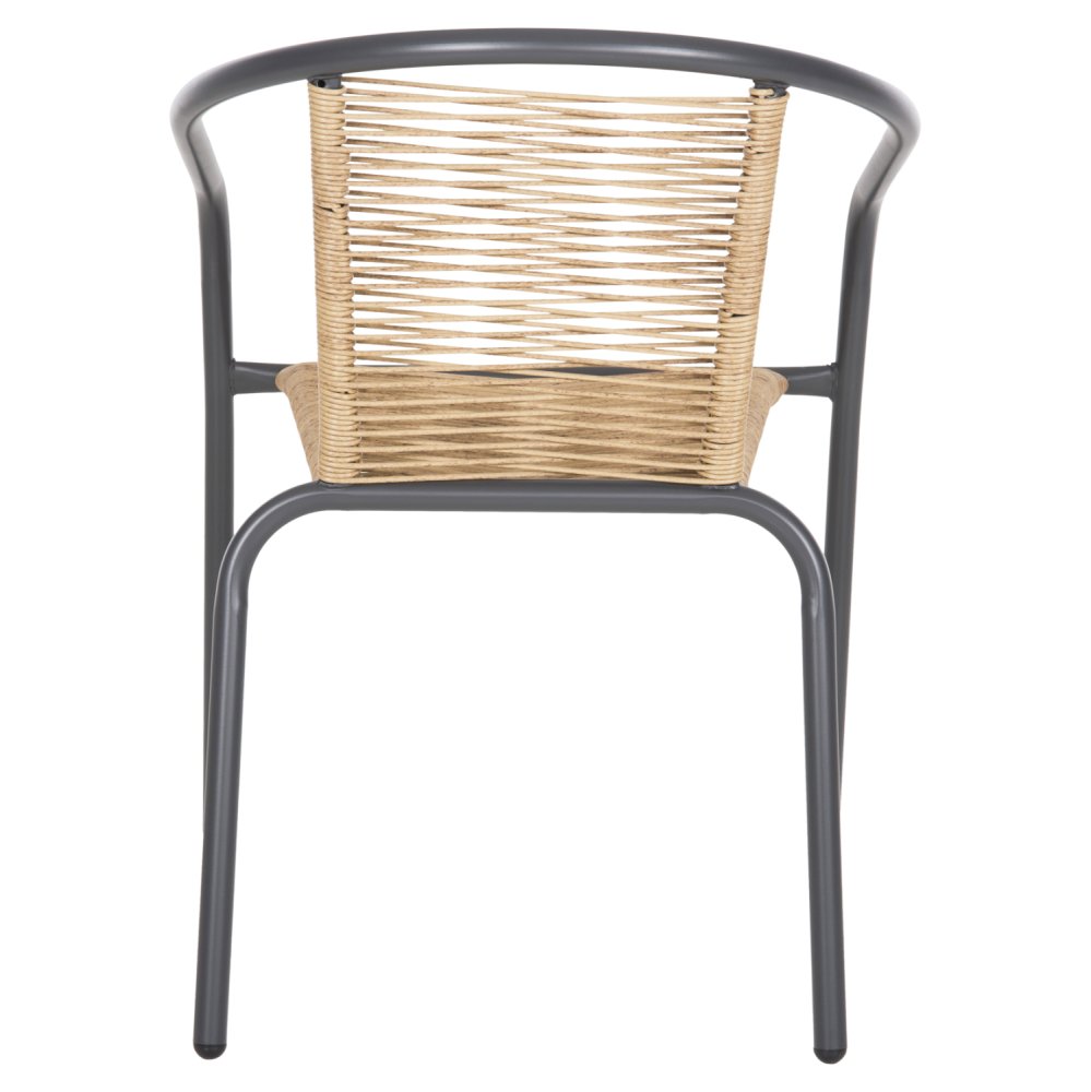 SESSEL METALLGRAU-KOMP. RATTAN NATUR 54x61x75L