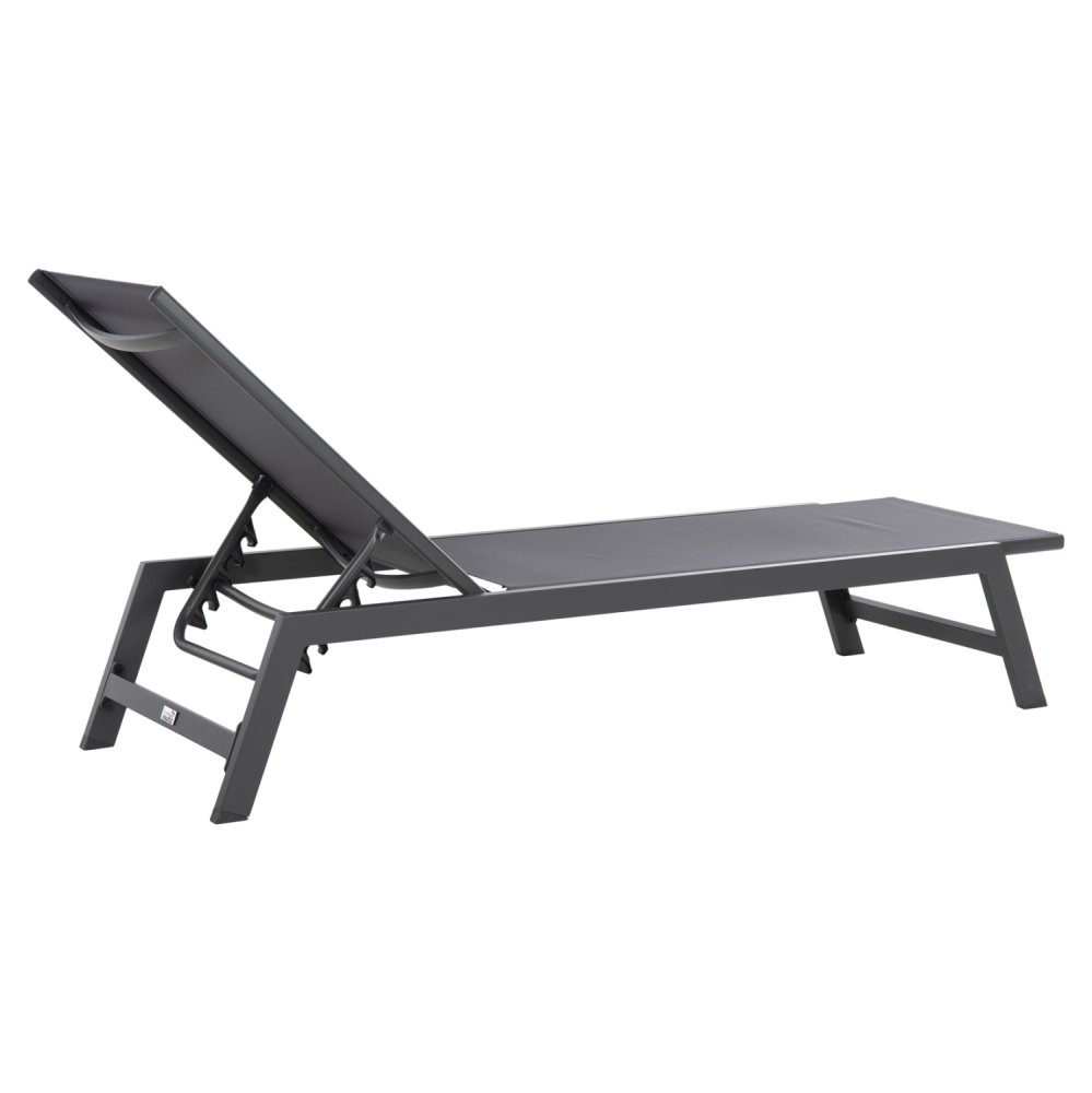 ALUMINUM SUNBED ANTHRACITE FRAME & TEXTILENE 191,5x55,5x89,5Hcm