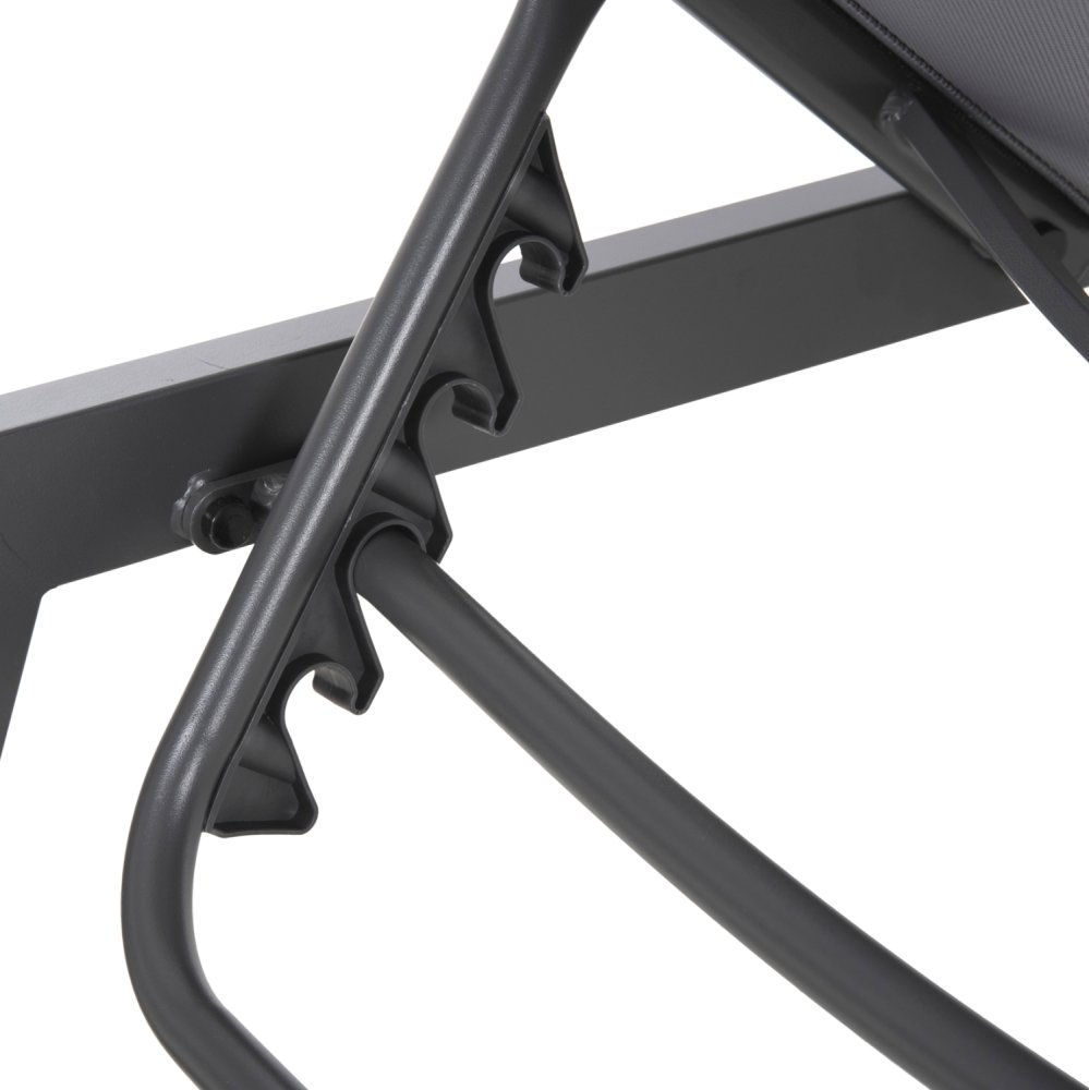 ALUMINUM SUNBED ANTHRACITE FRAME & TEXTILENE 191,5x55,5x89,5Hcm